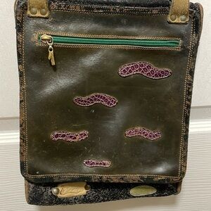 Handcrafted | Leather Hide | Hippie | Black/Brown | Flap | Crossbody Bag